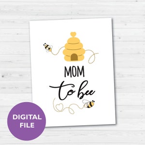 Tarjeta de mamá a abeja imprimible, en blanco por dentro