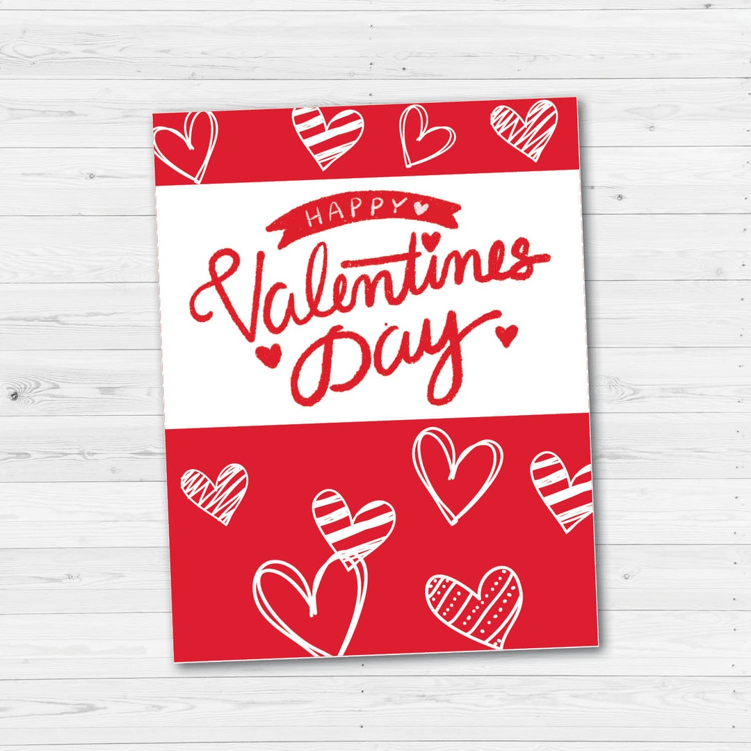 PRINTABLE Heart Valentines Day Card - Etsy