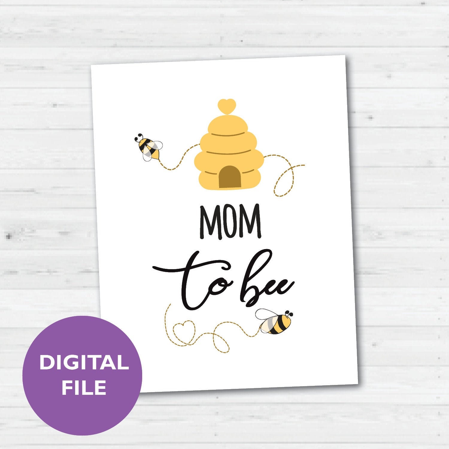 PRINTABLE Mom to Bee Card Blank Inside - Etsy Norway
