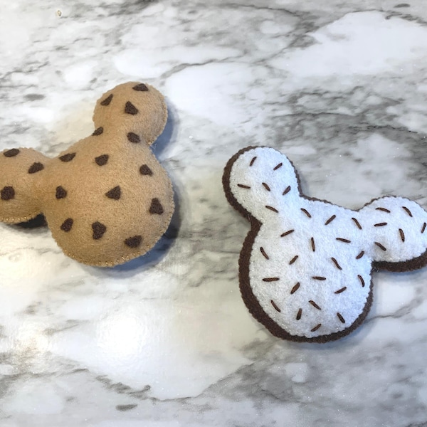 Felt Cookies, Pretend Play Kitchen, Fake Food, Play Food, Felt Chocolate Chip Cookies, Set of 2, Learning Toy, Gifts for Toddlers
