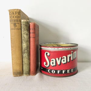 Vintage Savarin Coffee Can Tin - 1960s Coffee Can Tin - Coffee Collectible