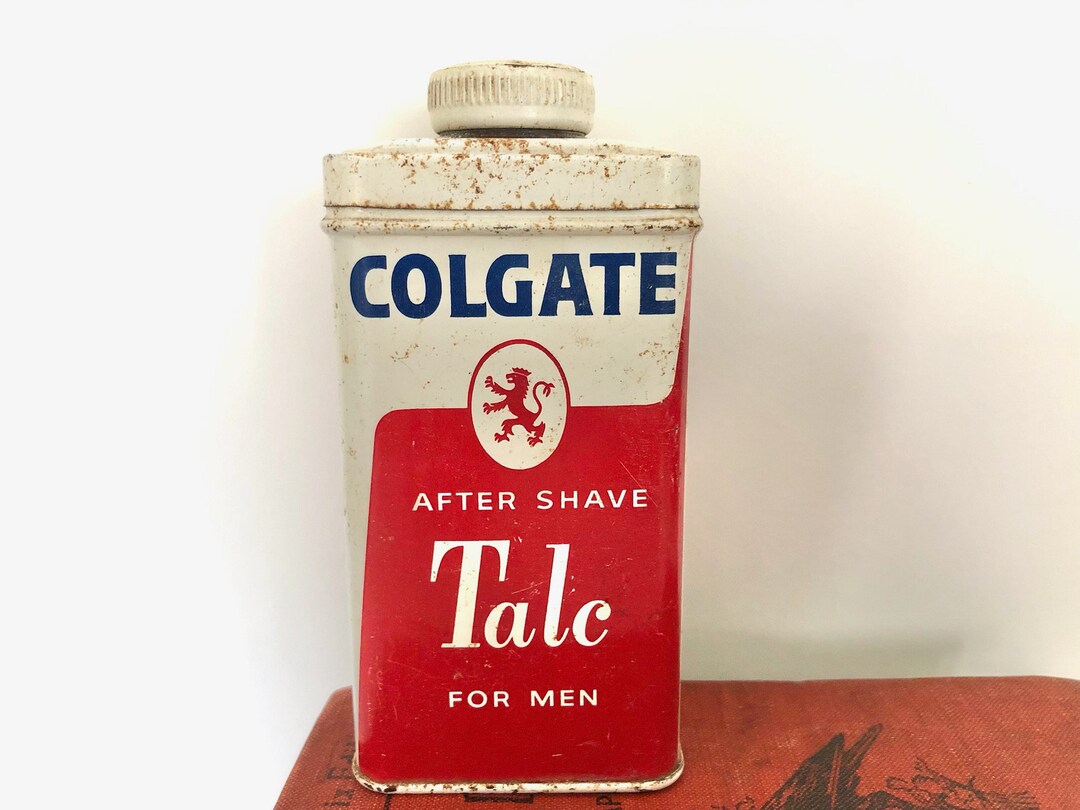 Colgate After Shaving Talc for Men Tin Vintage Men's Etsy