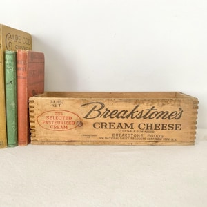 Vintage Breakstone&#39;s Cream Cheese Wooden Box - Display Wood Box //LN1