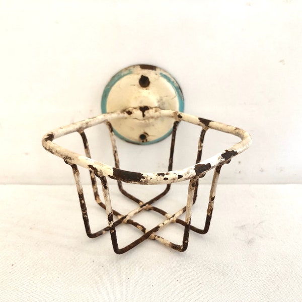 Antique Bathroom Cup Holder Wall Mount - Powder Room Wire Cup Holder - Bathroom Salvage