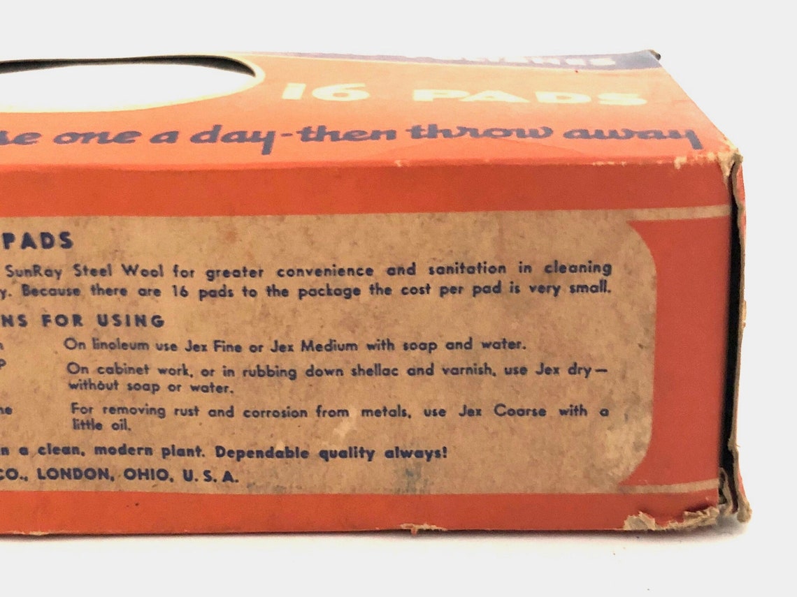 Jex Steel Wool Pads Vintage Jex Kitchen Steel Wool Pads Etsy