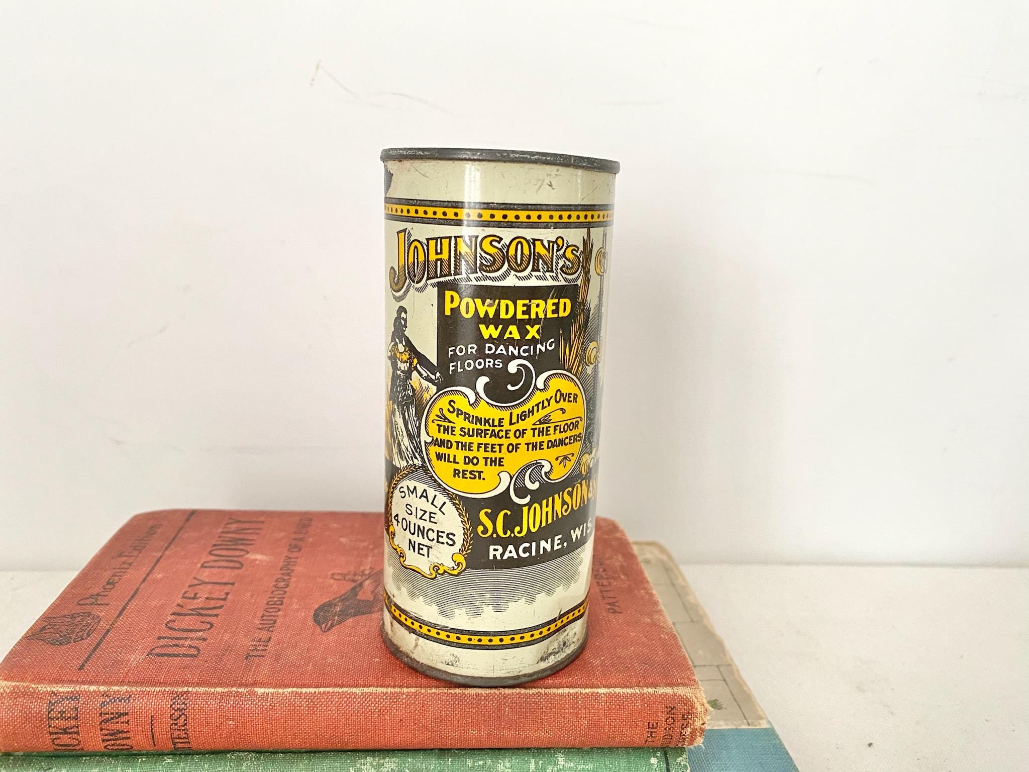 JOHNSON'S WAX POLISHES★メタルラック★ビンテージUSA Vintage 1979 Full 27 oz Glo-Coat Tin Can SC Johnson Floor