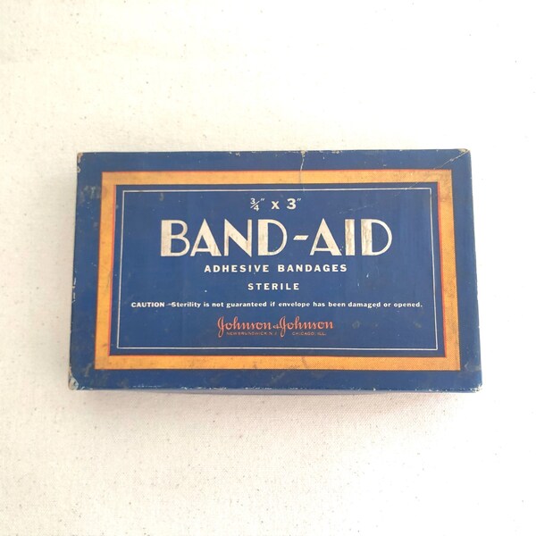 Vintage Johnson & Johnson Band-Aid Cardboard Box - Rare Art Deco Band-Aid - Medical Display - Band Aid Collectible - Bandage Display