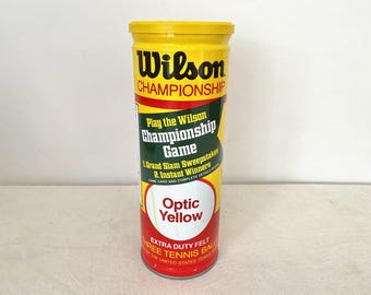 Vintage Wilson Championship Optic Yellow Unopened Sealed Tennis Ball Can //LN2