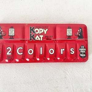 Vintage Kopy Kat Paint 32 Colors Box Tin - The American Crayon Co. Paint Tin