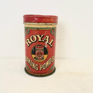 Vintage Baking Powder Can Royal Brand - New Old Stock Collectible Baking Tin - Kitchen Decor - Baker Collectible Display Can - Prop //LN1