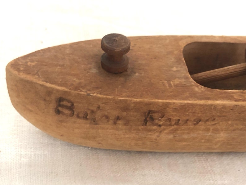 Toy Boat Vintage Wood Toy Baton Rouge Speed Boat Etsy