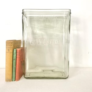 Vintage Gould Battery Jar - Large Heavy Thick Glass Clear Battery Jar - Industrial Jar - Display Jar