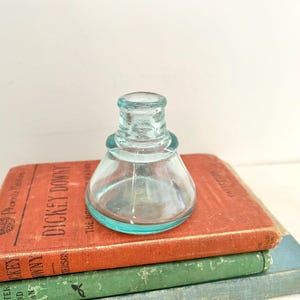 Antique Cone Aqua Color Ink Bottle - Old Aqua Display Bottle