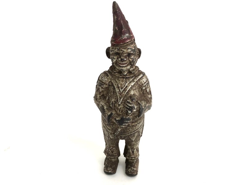Cast Iron Clown Coin Still Bank Vintage Clown Bank by A.C Collectible Metal Coin Bank Williams