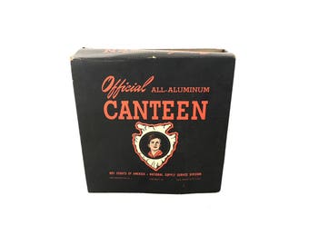 SALE - Boy Scout Canteen 1940s in Original Box - BSA - Prop - Vintage Boy Scout Collectible - Display - Camping