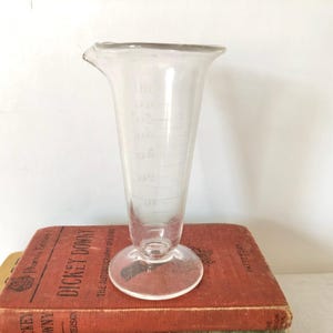 Vintage Whitall Tatum Etched Clear Glass Graduated Lab Beaker - 2 Oz. or 60 ML Size Lab Chemistry Graduated Beaker
