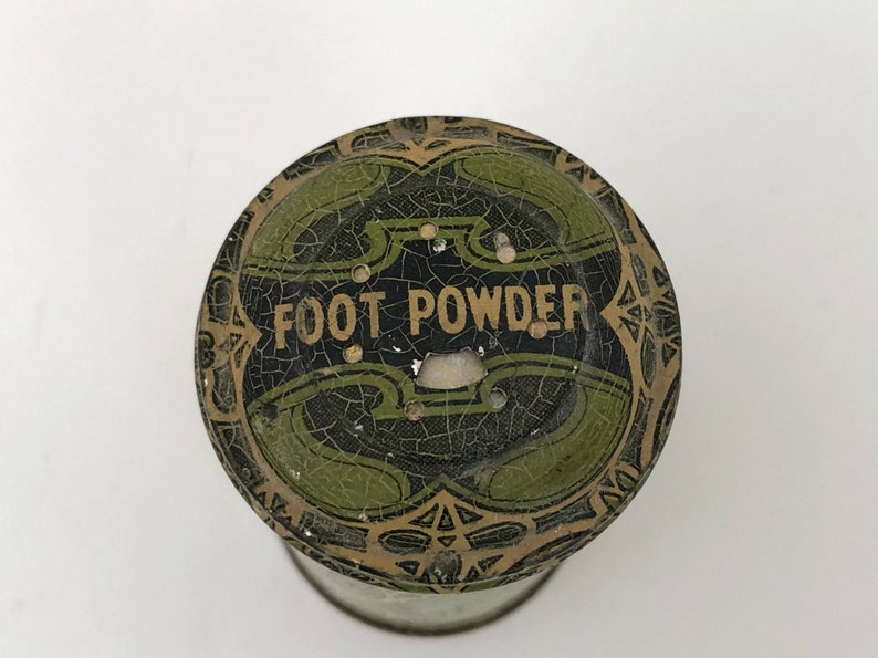 Bathroom Display First Aid Tin Vintage Art Deco Foot Powder Tin Collectible Tin Manhattan Manhattan Peerless Foot Powder Tin