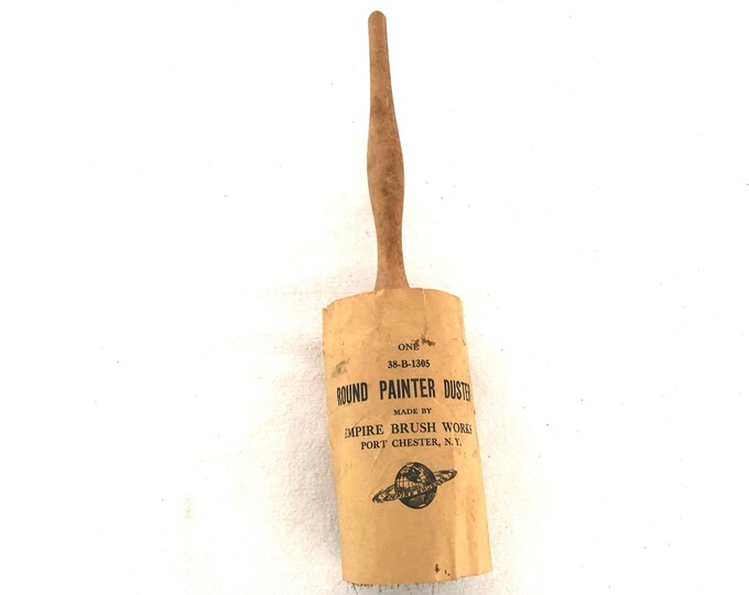 Empire Round Painter Duster Brush Vintage Wood Handle Natural Bristle