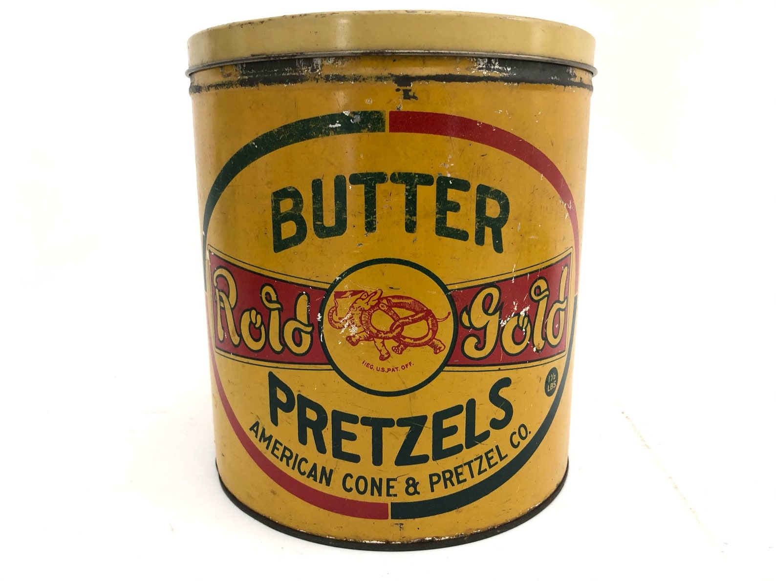 Rold Gold Pretzels Tin vintage Yellow Butter Pretzel Rold Etsy