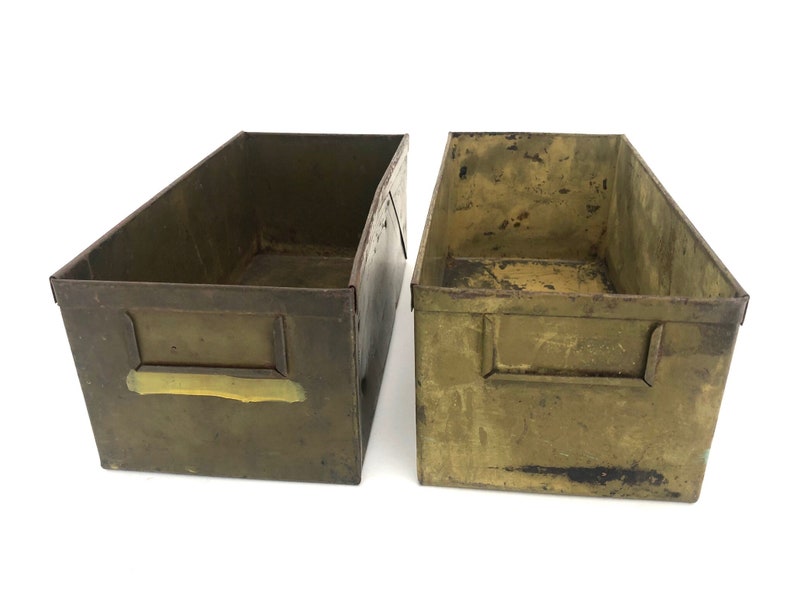 Drawer Vintage Metal Bin Drawer Industrial Drawer Etsy