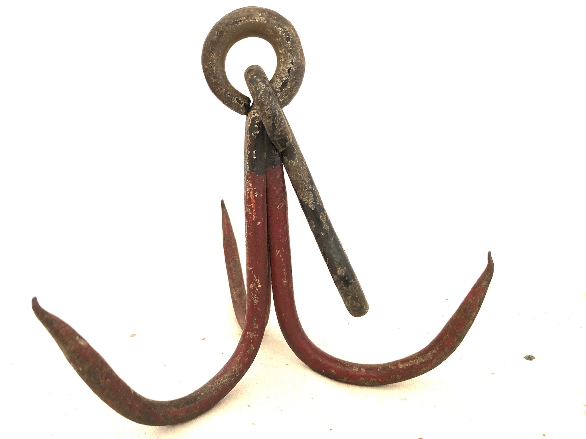 Grappling Hook Vintage Metal 3 Prong Hook Repurpose Hook Coastal