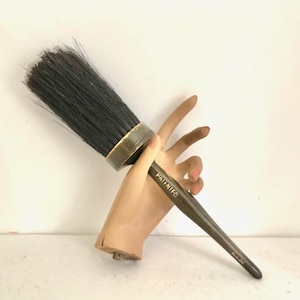 Vintage Brush with Wood Handle 1 Harvard Brush - Old Prop Paint Brush  //LN7