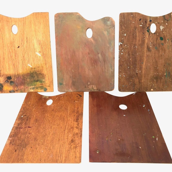 Artist Wood Paint Palette - Vintage Wooden Paint Palette - Home Decor - Repurpose - Used Artist Paint Palette - Pallette