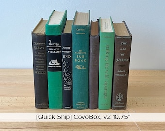 CovoBox v2— Hidden Storage Secret Book Box Electronics Hider for Router, Cable Modem, Cords, Plugs, Outlets, Money, Docs | Made w Real Books