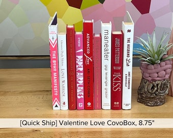 Valentines Day Love CovoBox— Holiday Decor and Gift Hidden Storage Secret Book Box Electronics |Made w Real BooksHide Router, Cable Modem