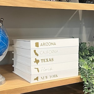 Personalized CovoBook™ | 50 States Edition | Custom Blank Hardcover Home Decor Unique Gift | Choose Font, Lettering, Book Color