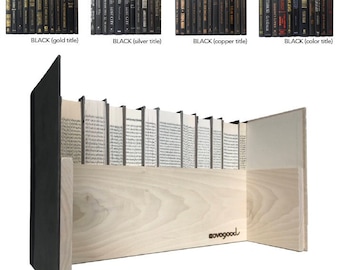 Hidden Storage, Real Books! | Faux Book Box Router Hider | Vintage Decorative Secret Storage Hider | Black with Copper, Gold, or Silver