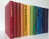 Vintage Decorative Book Set in Rainbow Multicolor Spectrum for Office Photo Prop, Library, Bookshelf Coffee Entry Table Staging Books