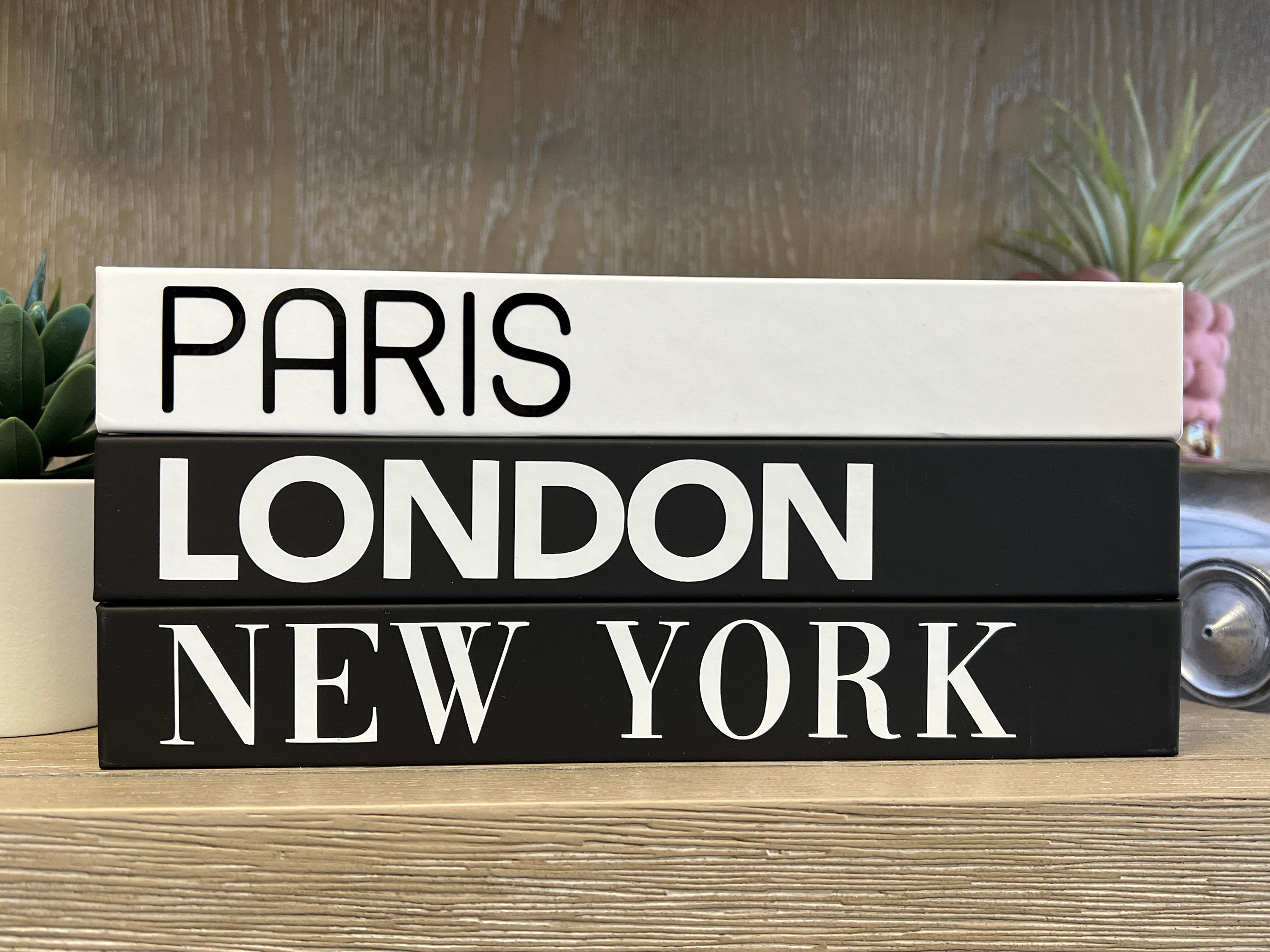 Paris London New York Fashion Books | 3 Book Set, White Black