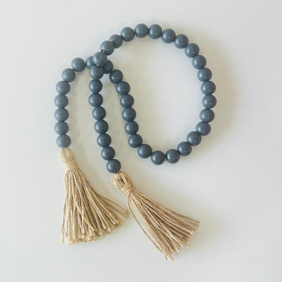 Wood Bead Garland W/ Tassels Home Decor Accessory for Office Desk Table