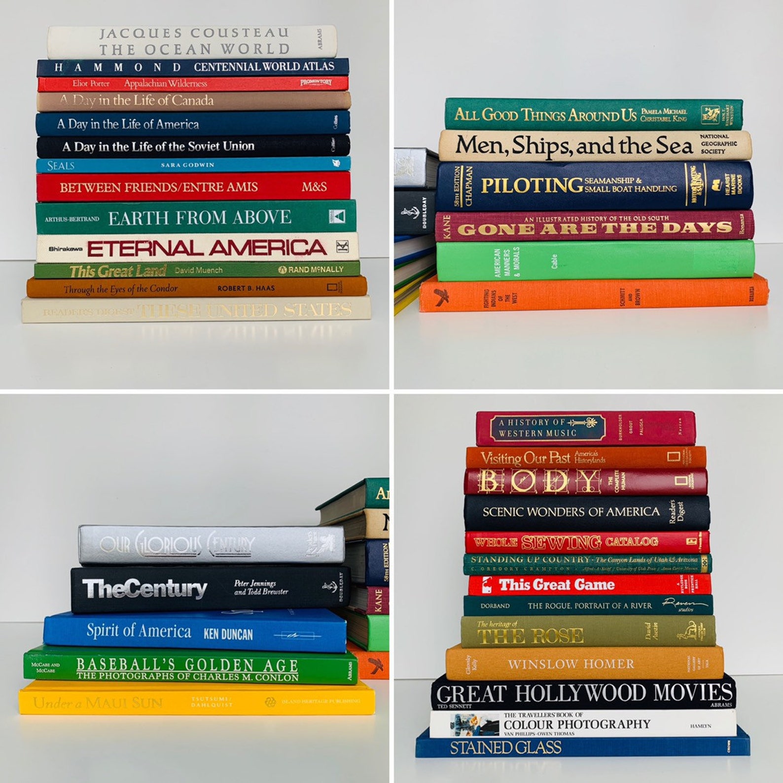 Coffee Table Book by Color Oversized Books Entry Table Etsy