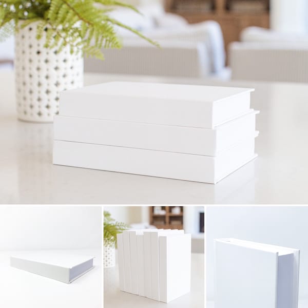 CovoBook™ White Decorative Book | Real Blank Hardcover | Modern Home Décor, Office Staging, Wedding Display, Stage Set Prop, Interior Design