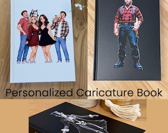 Personalized Caricature Decorative Book | Custom Photo Book Box | Funny Portrait Gift | Father's Day Gift | Office Decor | Coffee Table Book