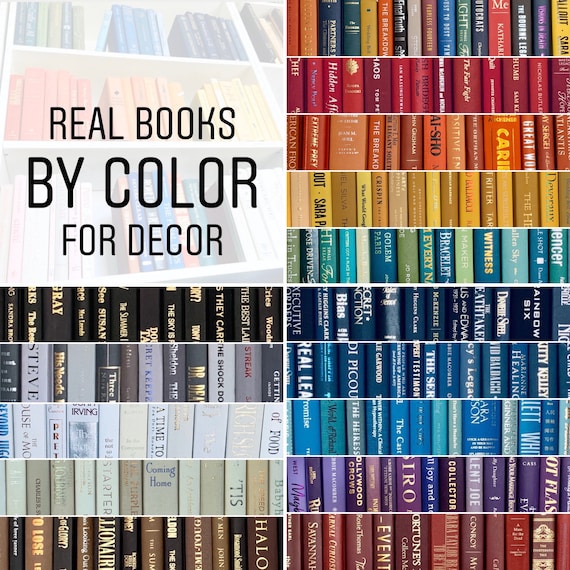 Real Books by Color™ Choose Your Colors Office, Home, Staging, Wedding,  Props, Shelf Designer Thrift Used Decor PRICE is PER 1 BOOK 