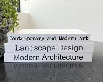 Set of 3 CovoBooks+™ | Contemporary and Modern Art | Landscape Design | Modern Architecture | Hardcover Books w/ Black Permanent Vinyl