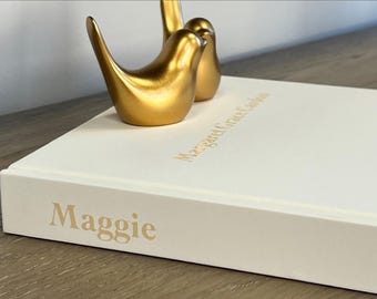 Personalized CovoBook™ Baby Book | Custom Spine Name + Cover | Choose Font, Lettering Color | Blank Hardcover Decor Gift Book