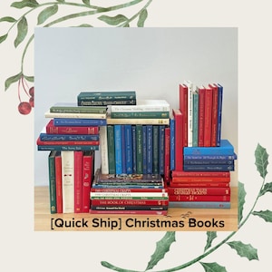 Christmas Book Decor | Real Books by Color | Christmas Holiday Santa Jingle | Perfect for Display or Reading | Affordable and Inexpensive