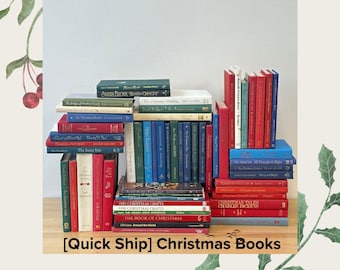 Christmas Book Decor | Real Books by Color | Christmas Holiday Santa Jingle | Perfect for Display or Reading | Affordable and Inexpensive