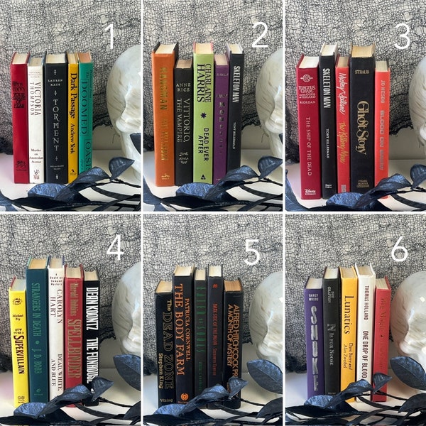 Halloween 5 Books Set | Real Books by Color | Spooky Haunted Evil Twisted Scary Book Titles | Perfect for Display or Reading!