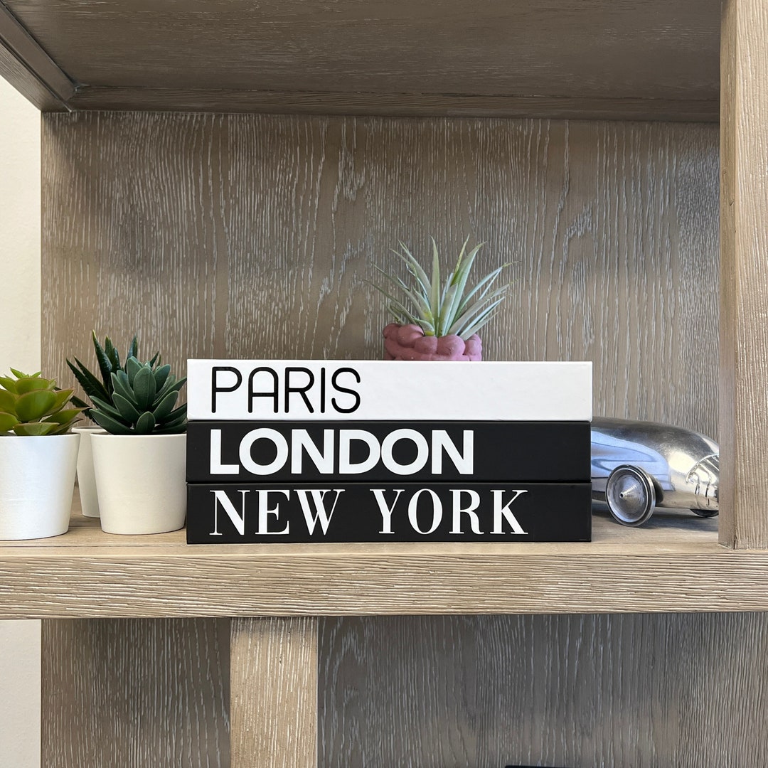 Paris London New York Fashion Books | 3 Book Set, White Black