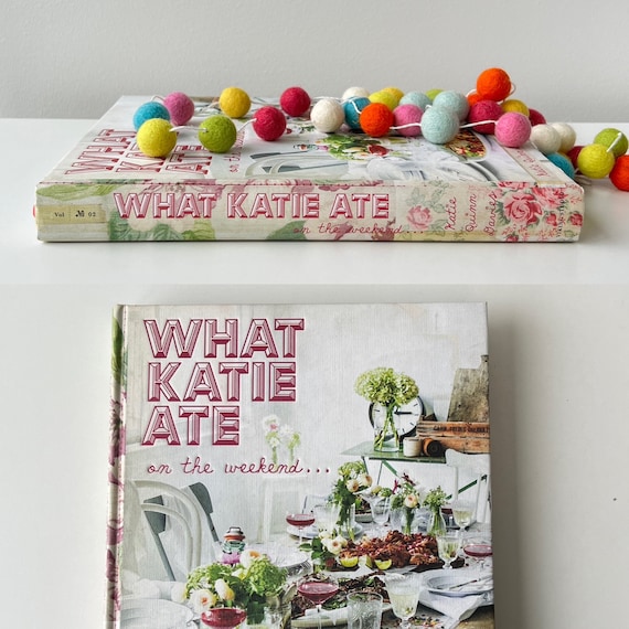 Flowered Pink and White Coffee Table Book What Katie Ate on the