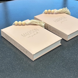 Personalized CovoBook™ Spine + Cover | Custom Title Text Name | Choose Font, Lettering Color | Blank Hardcover Decor Gift | Price PER 1 BOOK