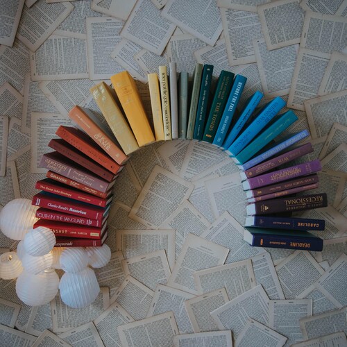 Rainbow Decorative Book Set Choose Your Set Multicolor Etsy