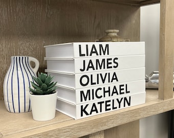 Personalized CovoBook™ | Name Title or Custom Text | Choose Font, Lettering, Book Color | Blank Hardcover Decor Gift | Price is PER 1 BOOK