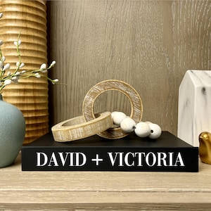 Personalized CovoBook™ BLACK | Custom Title Text Name | Choose Font, Lettering Color | Blank Hardcover Decor Gift | Price is PER 1 BOOK