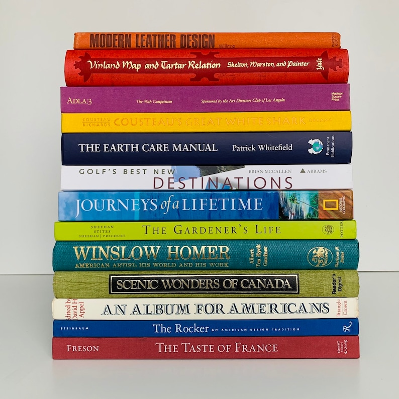 Coffee Table Book by Color Oversized Books Entry Table Etsy